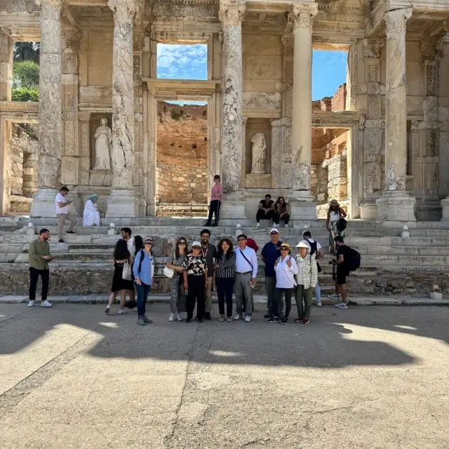 In front of the Library of Celsus, Ephesus
