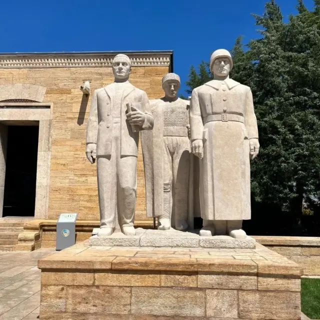 Statues at the start of the Road of Lions at Anıtkabir, Ankara