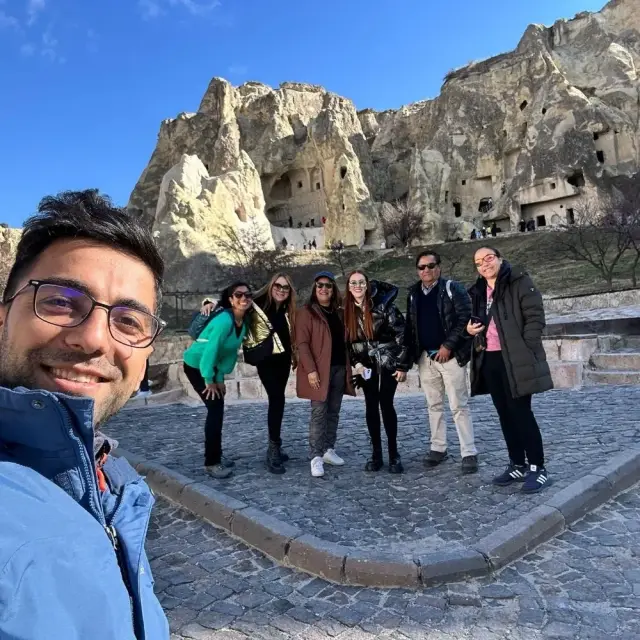 A tour group at the Göreme Open-Air Museum, Cappadocia