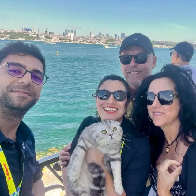 A tour group at the Maiden's Tower, Istanbul