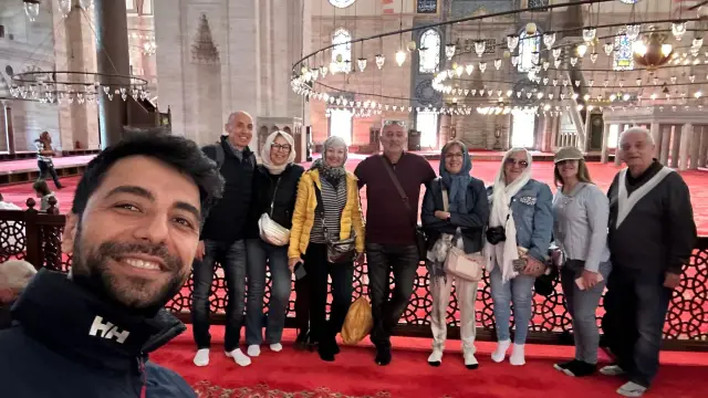 With the group at the Süleymaniye Mosque in Istanbul