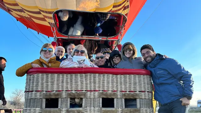 Group photo before a balloon flight in Cappadocia