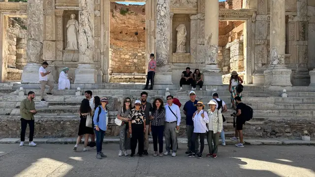 In front of the Library of Celsus in Ephesus
